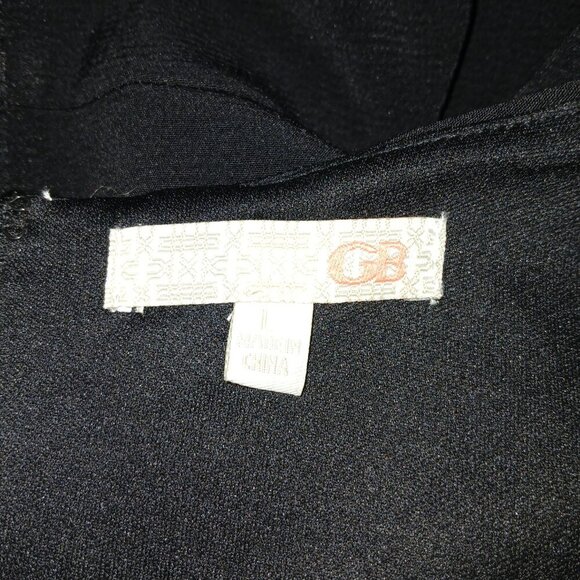 GIANNI BINI BLACK DRESS,PARTY DRESS, SEMI FORMAL, SLEEVELESS, V NECK, SIZE LARGE - Picture 6 of 6